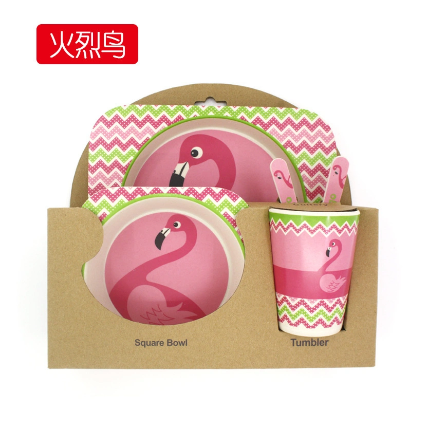 Non Toxic Melamine 5 Pieces Kids Baby Dinner Tableware Set