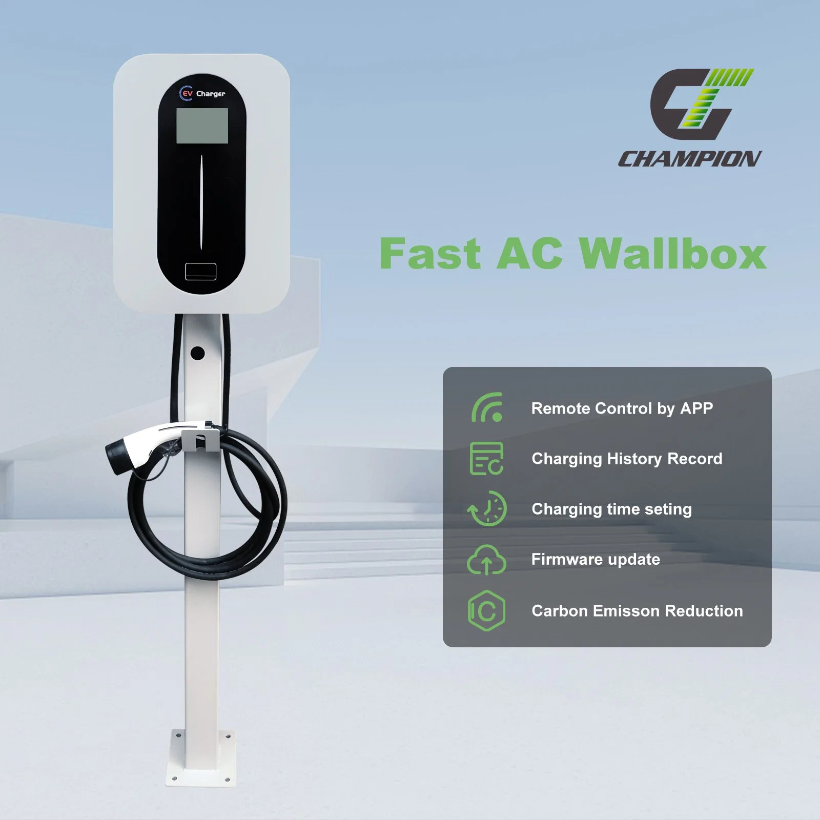 Popular 7kw Wallbox EV Charger for Electric Car Charging with LCD Display New Energy Vehicle Parts & Accessories