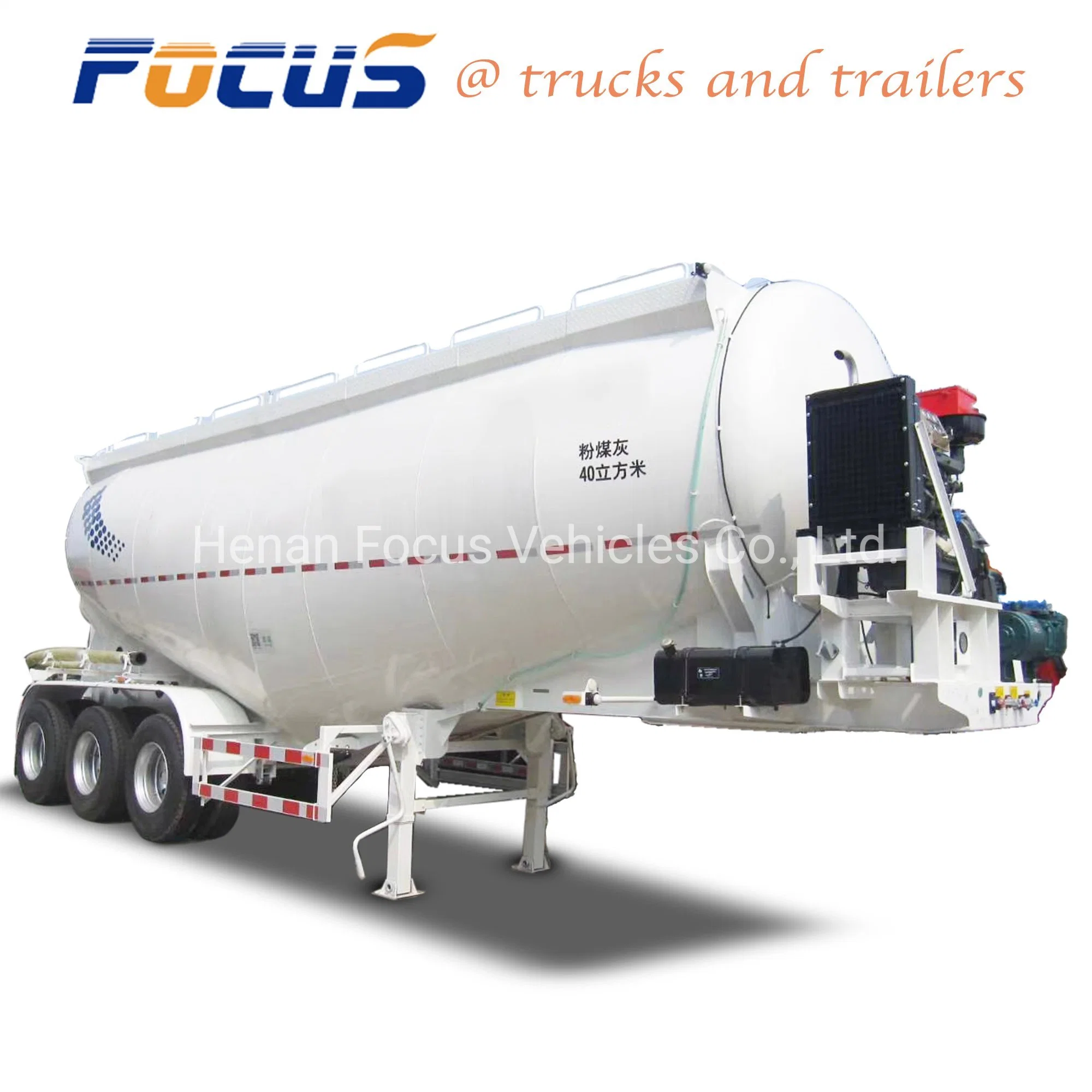 40cbm Double Tire V Shape Powder Cement Tank Semi-Trailer for Sale