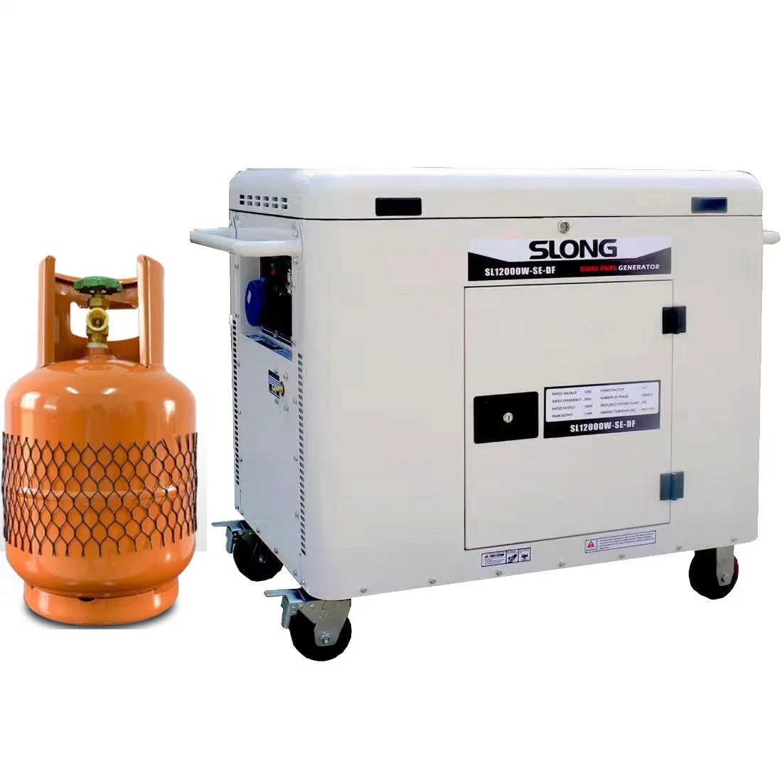 Slong 10kw 12kw Gasoline Dual Fuel Silent Gasoline LPG Natural Gas Generator