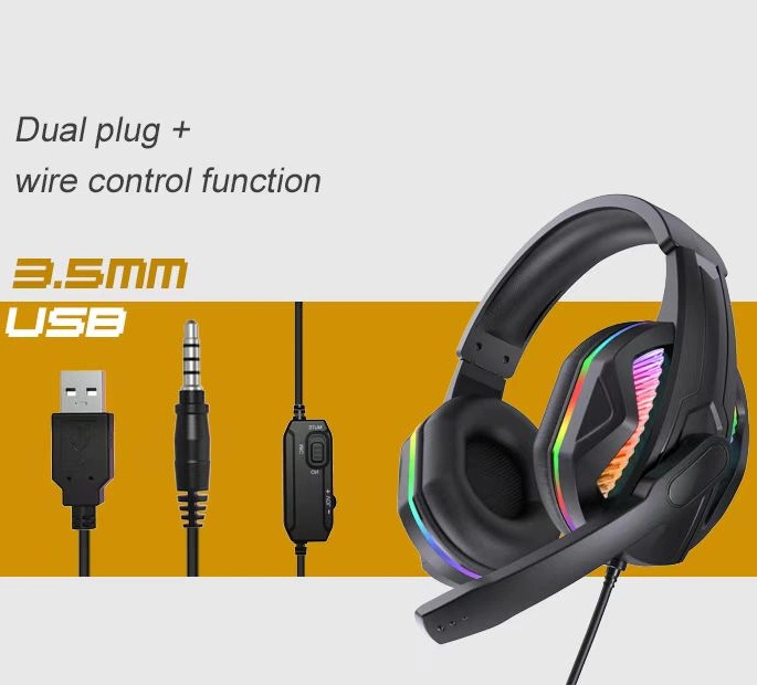 3.5mm Computer Gaming Headset Noise Cancelling Over Ear Gaming Headphones with Mic