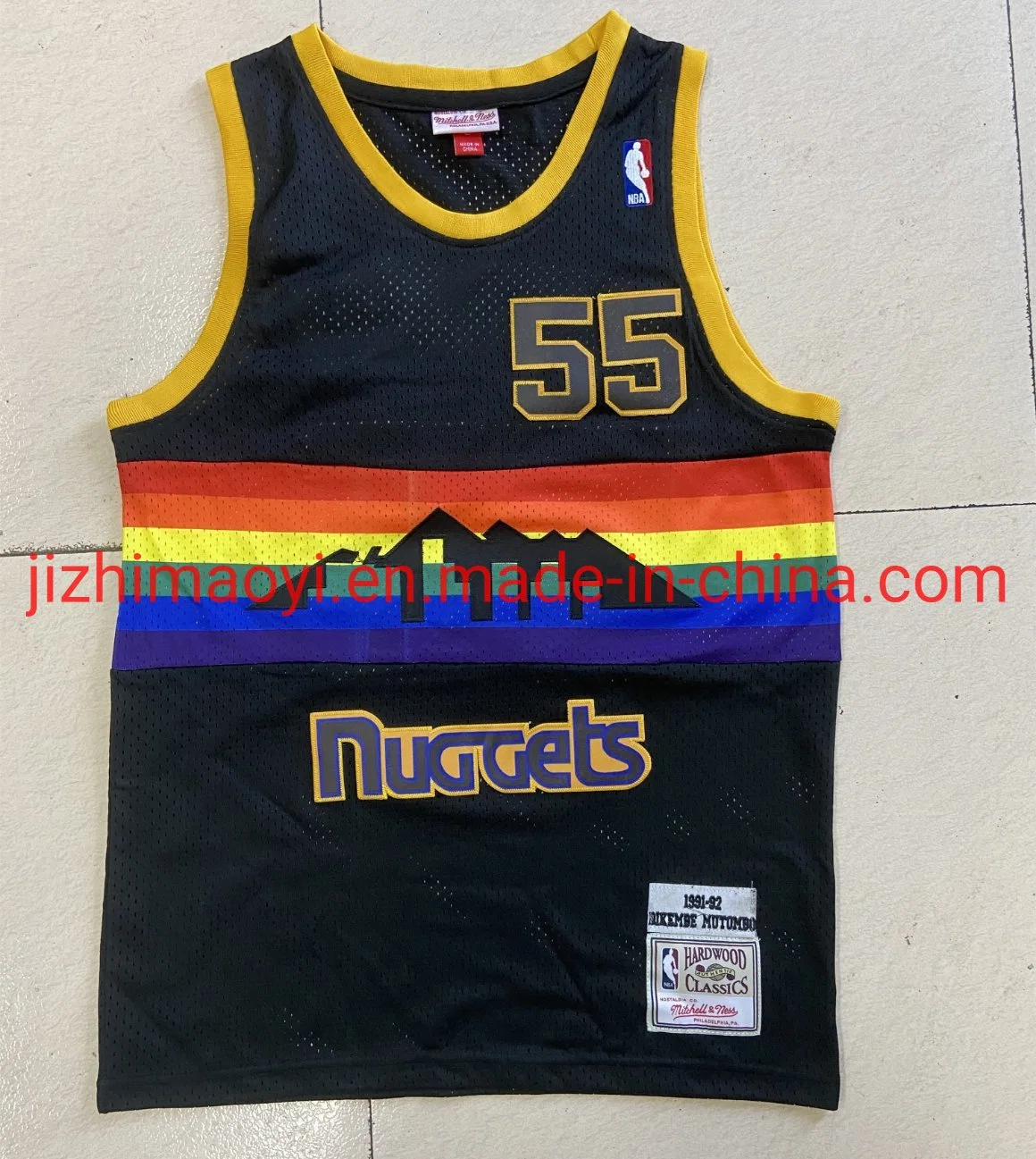 Wholesale/Supplier hommes Denver Nuggets Dykembe Mutombo Swingman maillots de corps Vêtements de sport en mesh haut