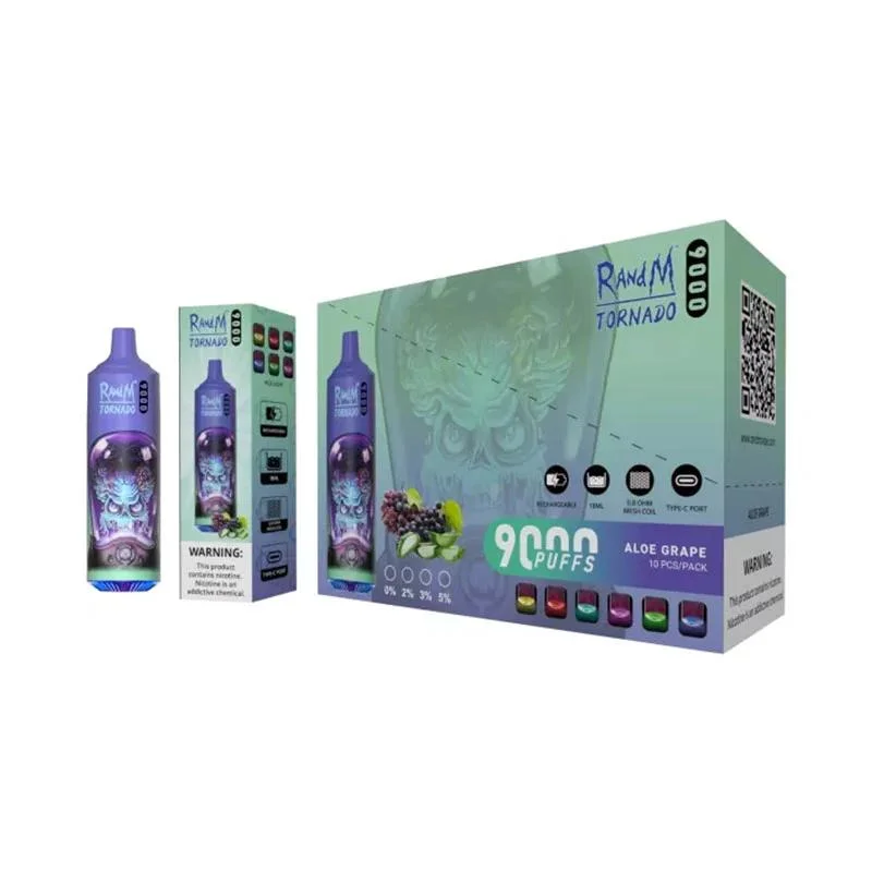 O Vaper do Vaper do Vapon da Vaper da venda a quente Randm tornado 9000 é descartável Caneta elétrica e-Liquid Hookah Randm Vape puff