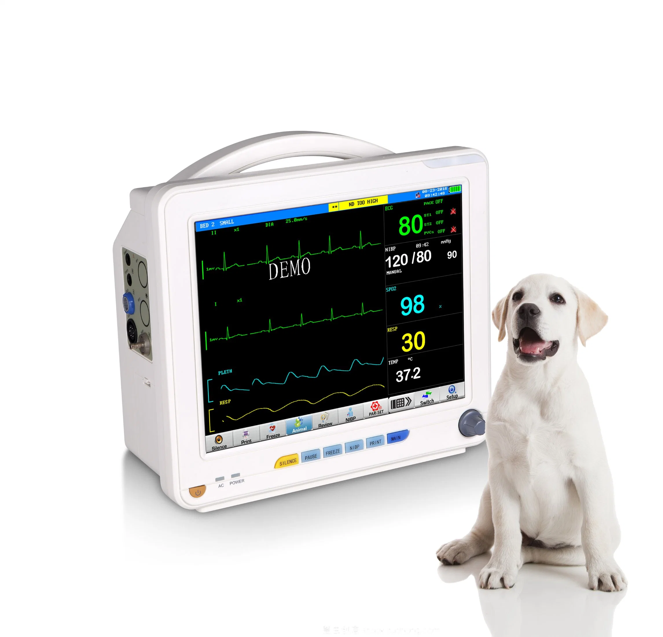 Equipo hospitalario 12inch Monitor de paciente de signos vitales Monitor multiparamétrico de sobremesa