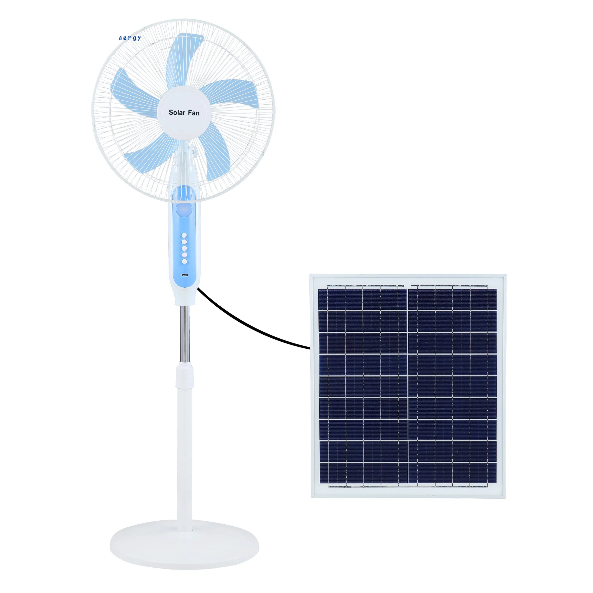 Yaye Solar Fan CE Fabrik Hersteller Outdoor AC/DC Adapter Tragbarer 16-Zoll-Lüfter mit Power-Standfuß und wiederaufladbarem Netzteil USB-Multifunktionsausgang