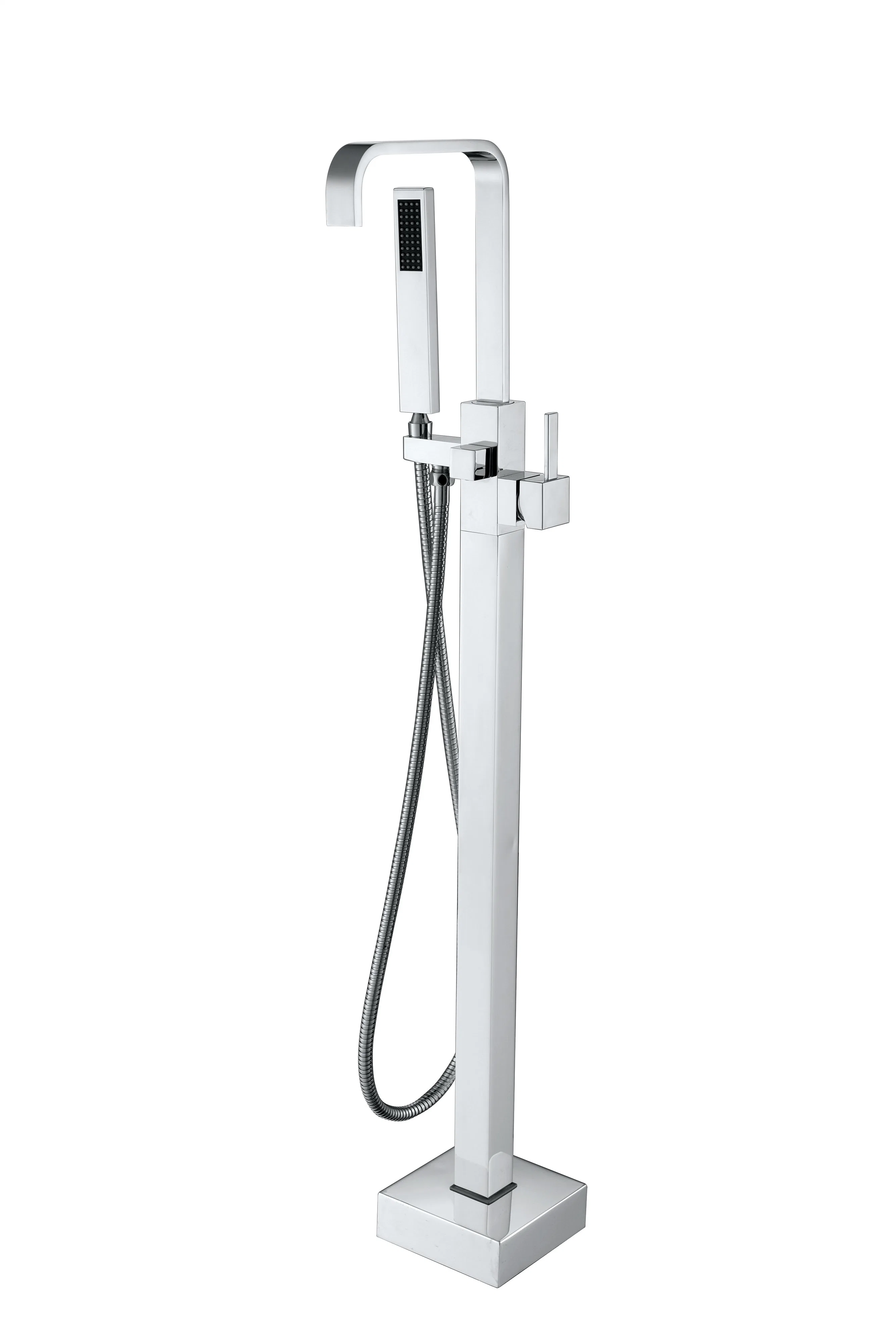 Itabath Square Design Floor Standing Bathtub Faucet Made by Brass Polished Chrome Finish