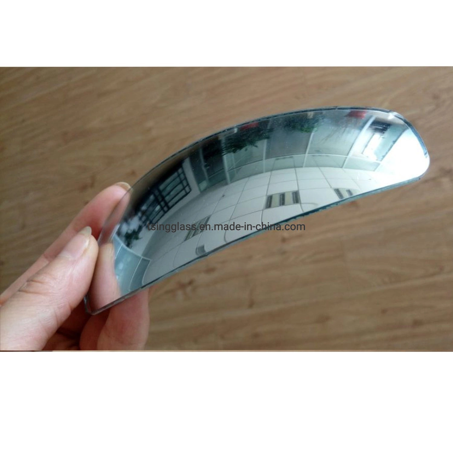 2mm R1800 Float 305*407mm Convex Mirror Side Glass for Car/Truck