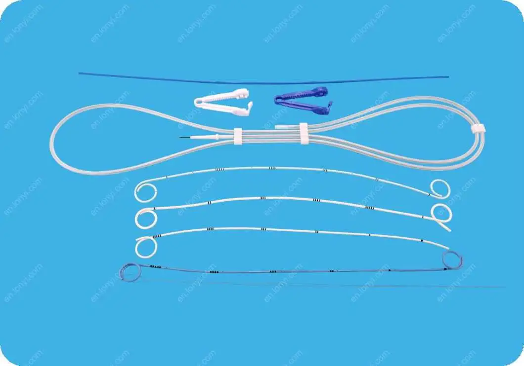 Stent ureteral doble J con una cuerda