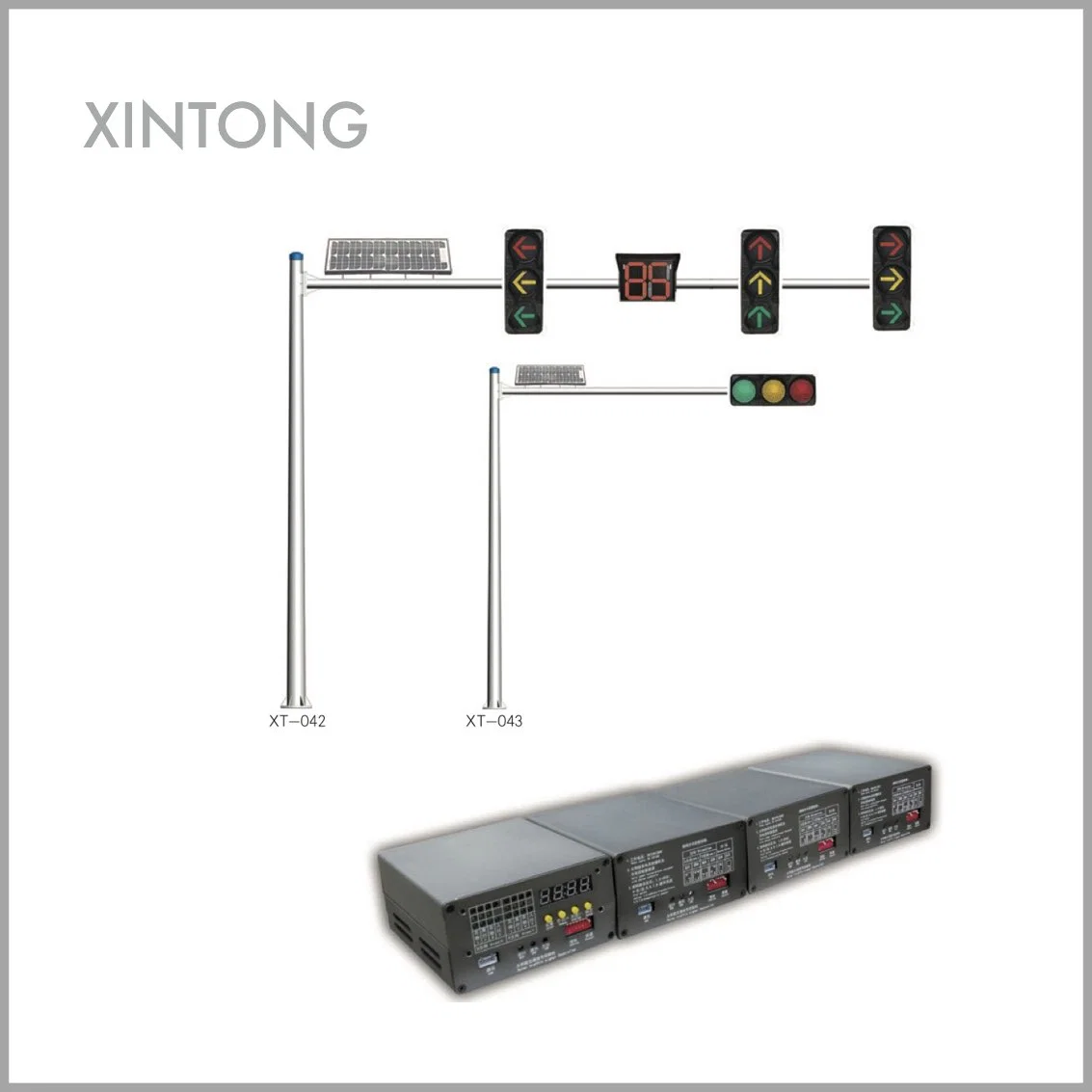 Xintong 200/300/400mm Intelligent LED Traffic Signal Light with Countdown Timer for Vehicle