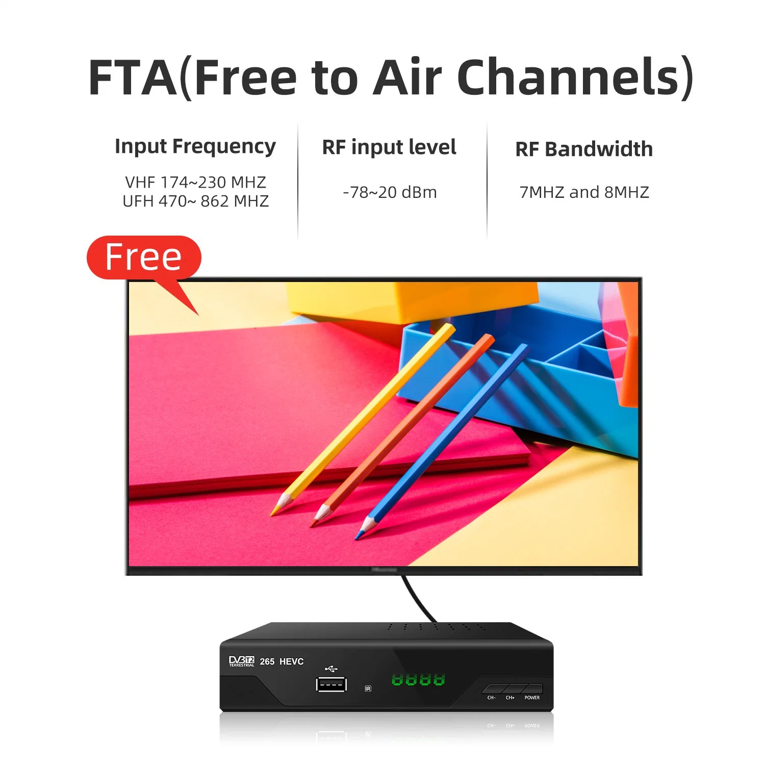 Cheapest DVB T2 H. 265 Sunplus 1506t FTA Receiver HD TV Box