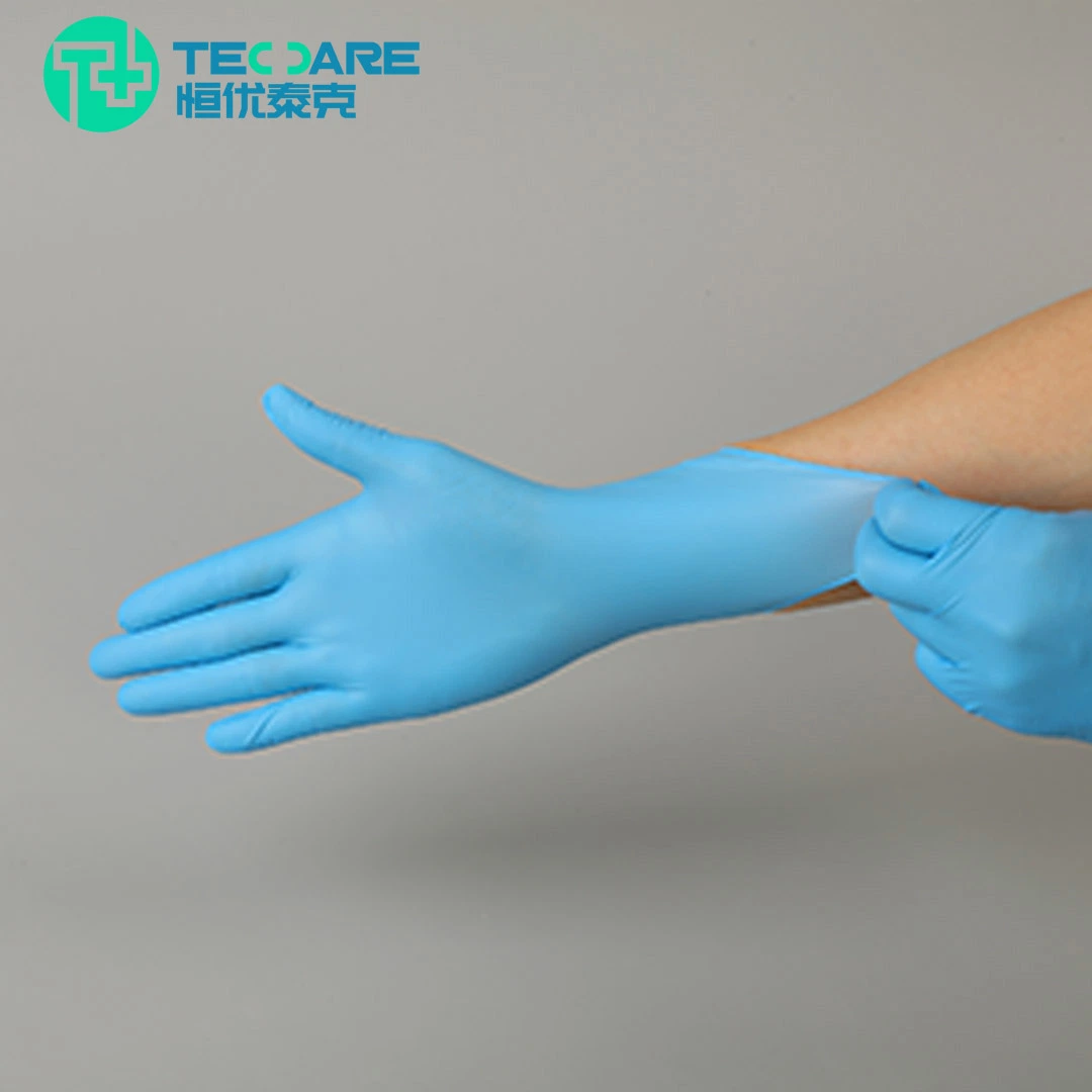 China Wholesale/Supplier Disposable Safety Protective Powder Free Nitrile Gloves with En374