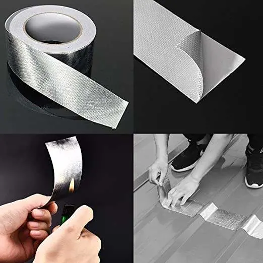 HVAC Solvent Glue Protection Mesh Grid High Temperature Aluminum Foil Glass-Cloth Tape