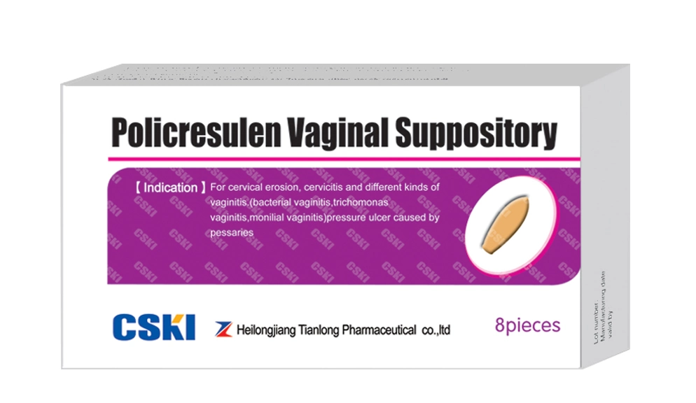 Personal Care Policresulen Vaginal Suppository for Bacterial, Trichomonal Infections, Cervical Ectopia, Pressure Sores From Pessaries, Vaginal Fungal Infections