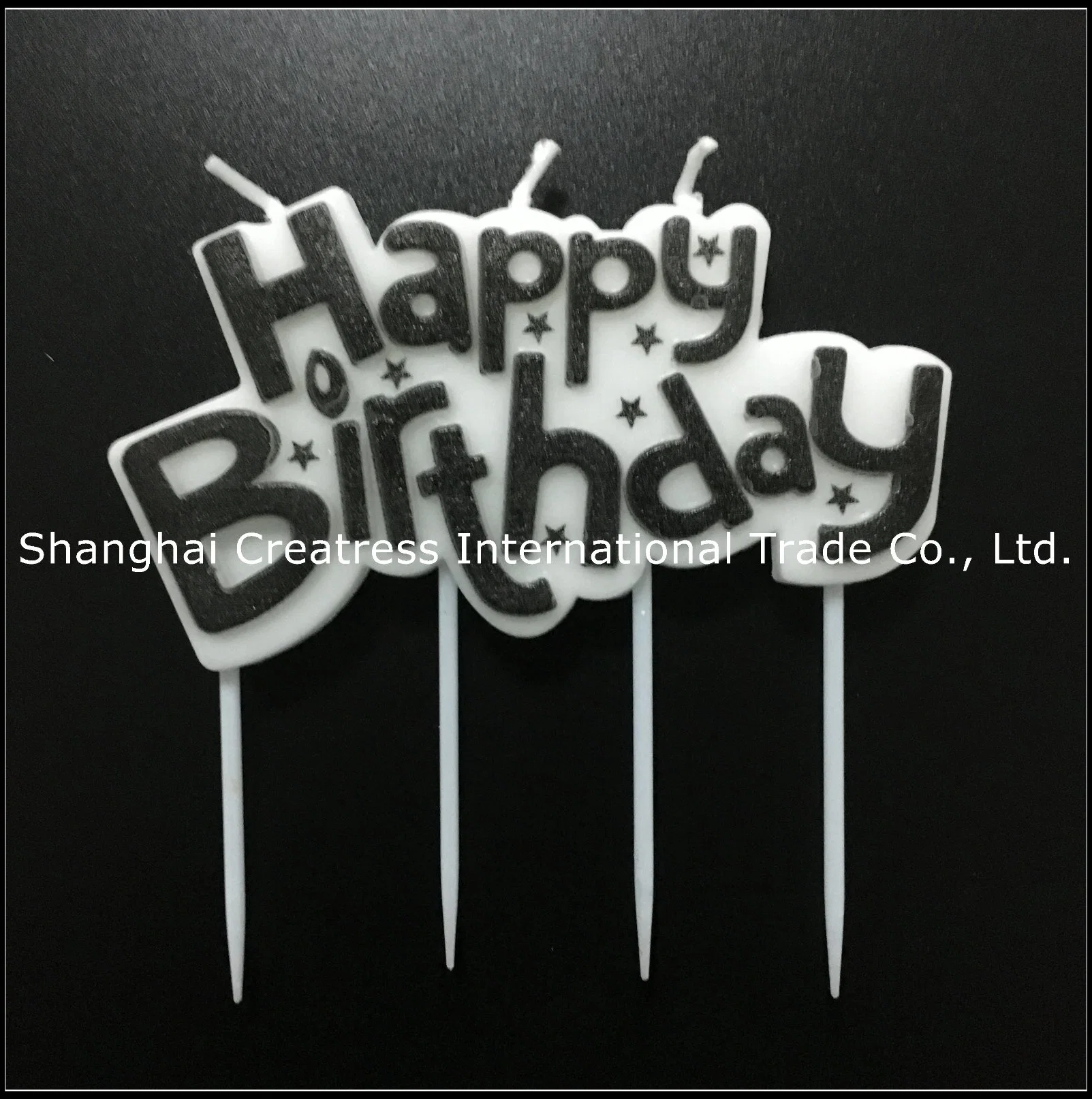 World Best Selling New Silver Pure Paraffin Wholesale/Supplier Factory Art Letter Happy Birthday Candle