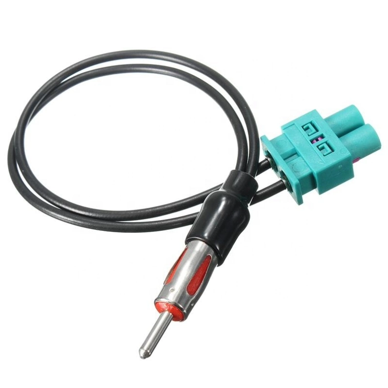 Double Fakra Antenna Adapter Plug to DIN Plug Cable for Car Radio Audio Video