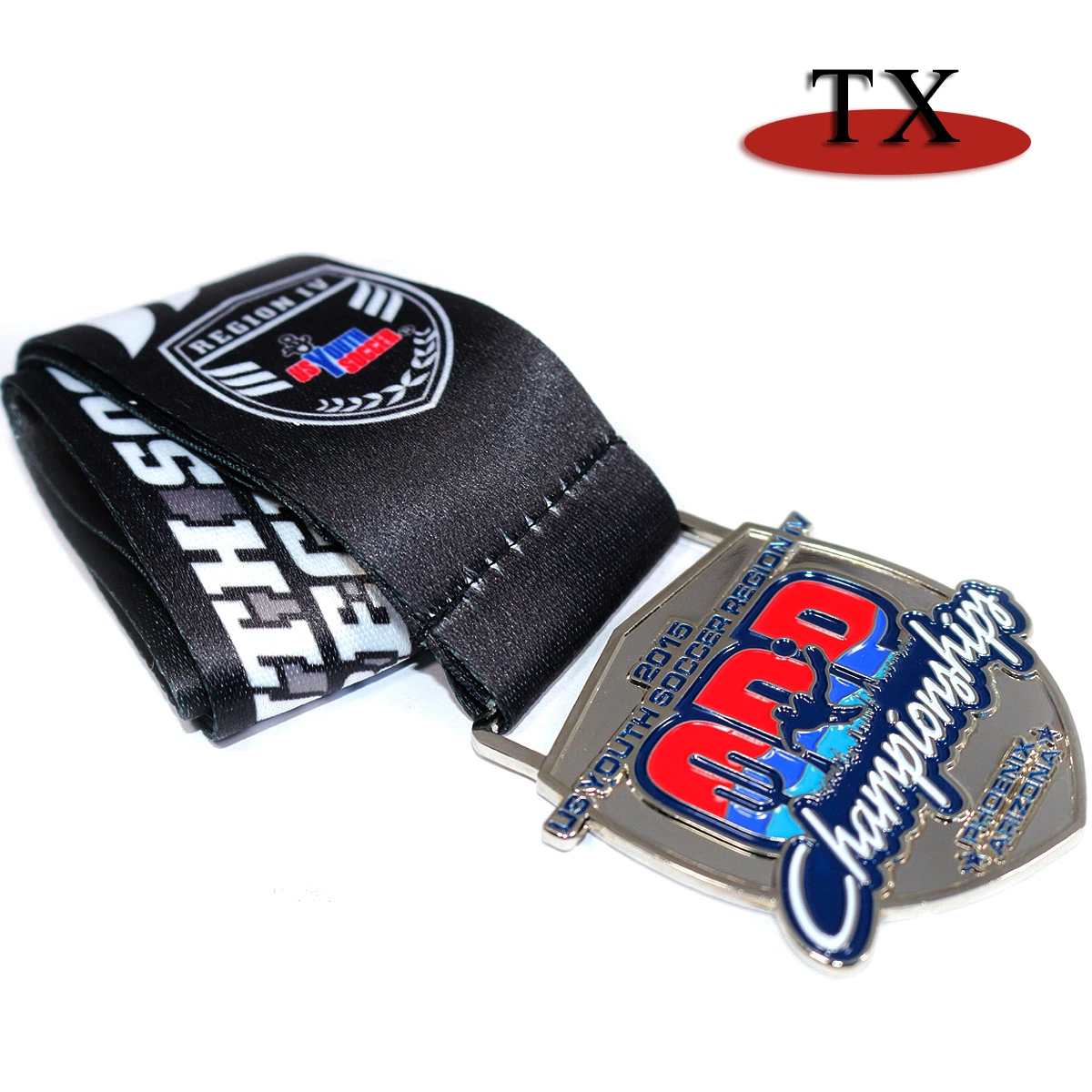 Charming Sports Medal Customized Metal Embossed Logo Medal with Ribbon