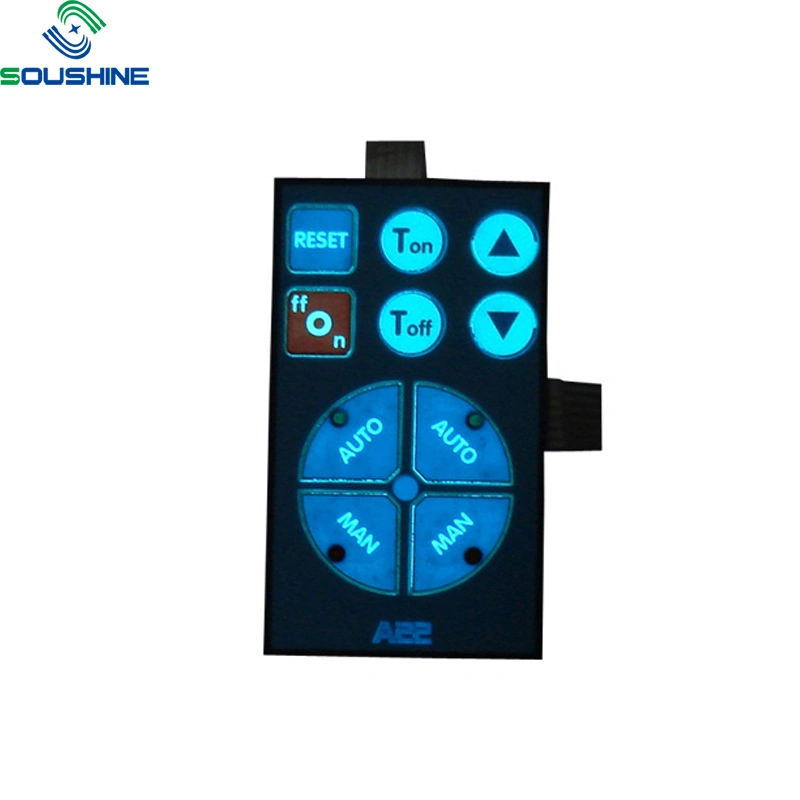 High quality/High cost performance  Custom Tactile Numeric Silicone Rubber Membrane Switch 4 Button Membrane Switch with LEDs