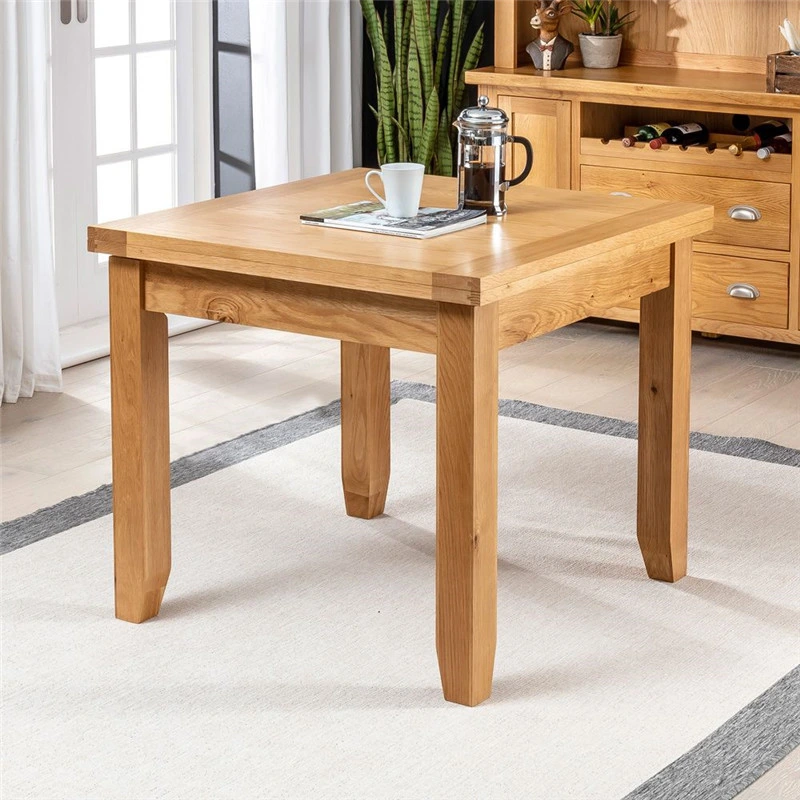 China Manufactura Roble sólido Cuadrado tapa para Mayorista/Proveedors Mesa de comedor - 90cm a 180cm Mesa de Roble para el Hogar, espacio pequeño, Hotel, comedor/Restaurante uso