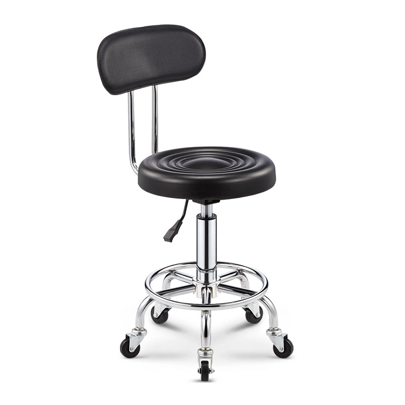 Lab Furniture Low Price Simple Laboratory Chair Training Chair Iron Wheel Leather Chair