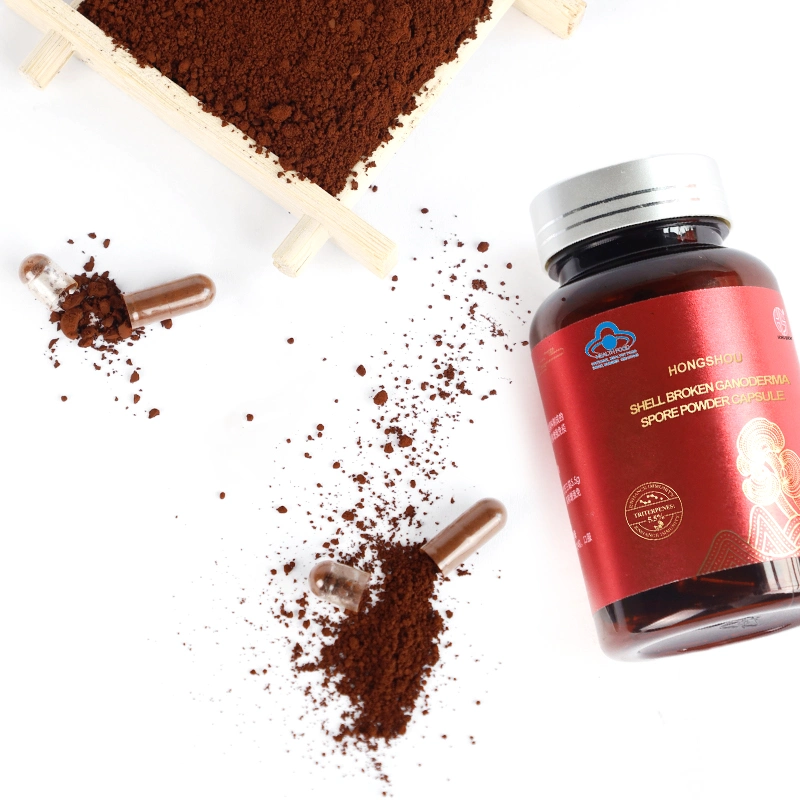 Cell Wall Broken Lucidum Ganoderma Reishi Mushroom Lingzhi Spore Powder Capsule Product