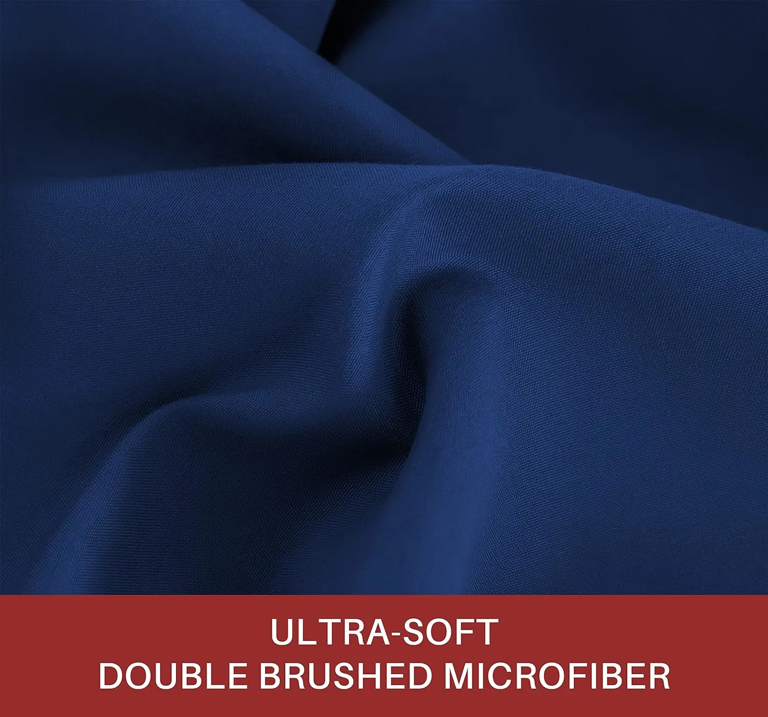 Bed Sheet Set Full Dark Blue 6 Pieces Double Brushed Microfiber Cooling Luxury Soft Bedding