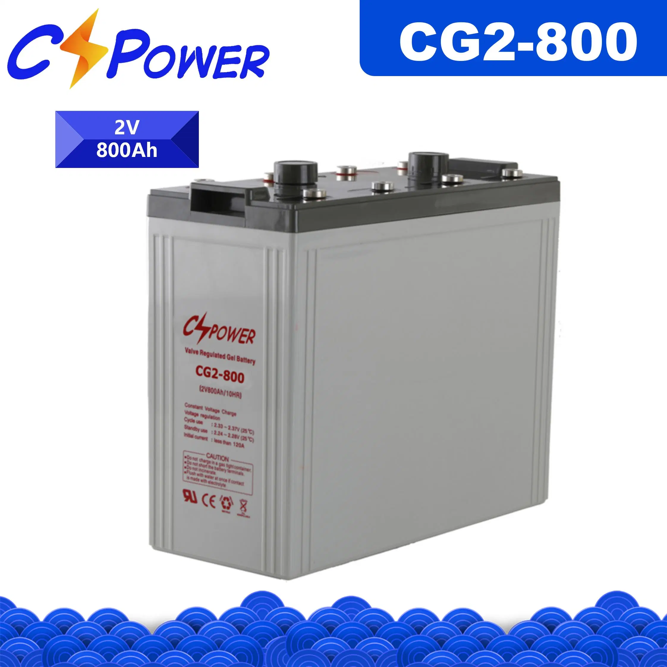 Cspower 2V 800ah Solar VRLA Mf Poor Liquid Battery UPS/Solar Power/ Home-Appliance/Submersible Pumps