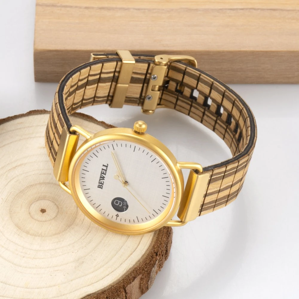 Wholesale/Supplier Factory Custom Fashion Gift Watches Japan Movement Eco-Friendly Unique Design Casual Wood Watches Men Stainless Steel Wristwatch