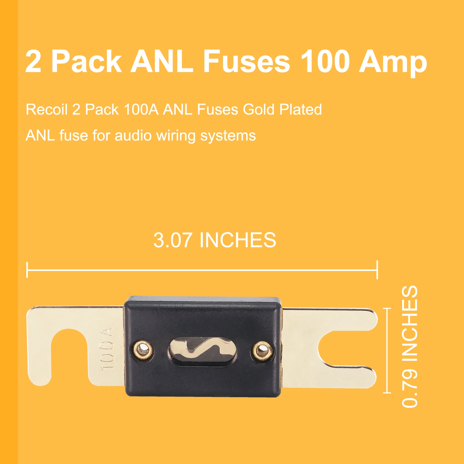 Edge Anlf100 2 Pack 100A Anl fusibles chapado en oro.