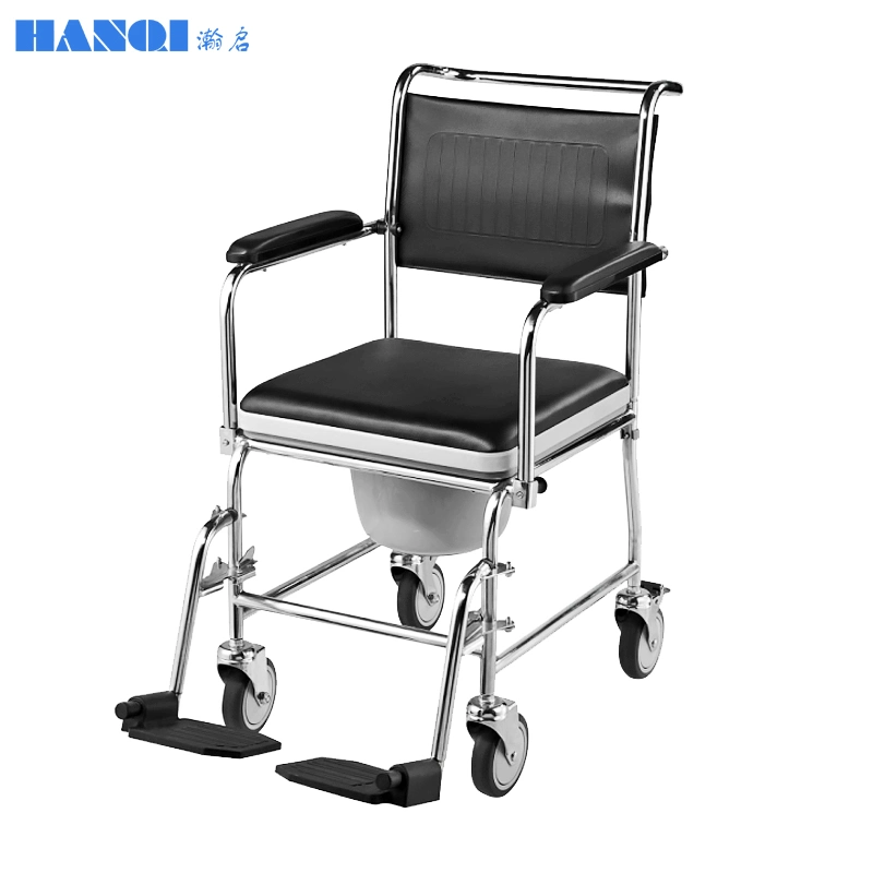 Low Price and Portable Disabled People Product Mobility Aids Folding Commode Wheelchair