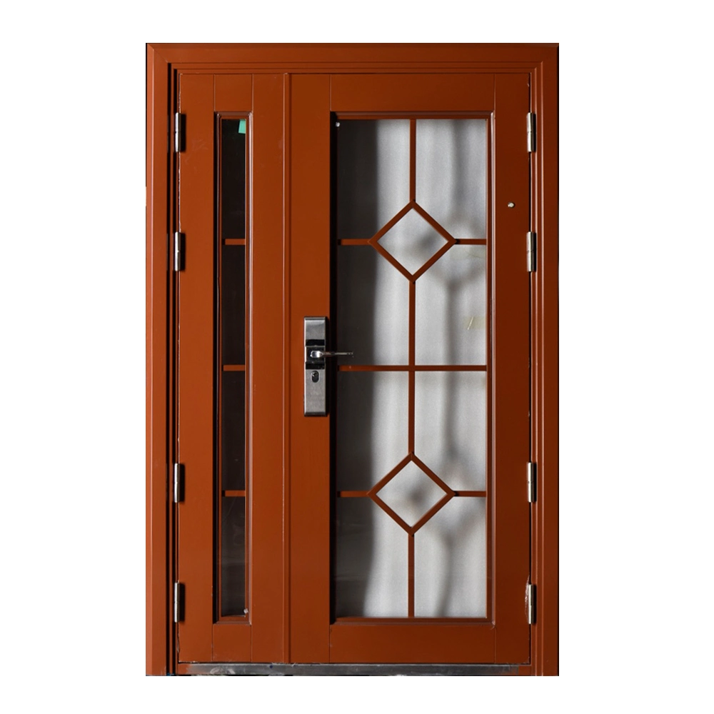 Top Selling Main Entrance French Door Wrought Iron Solid Wood Luxury Timber Original Factory Wood Customize