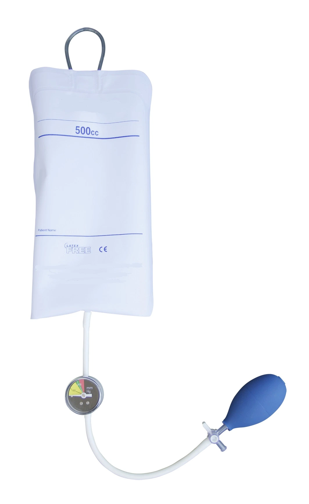 Disposable Medical 500cc Pressure Transfusion Infusion Blood Bag with Aneroid Gauge