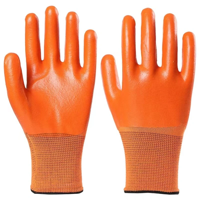 Anti Slip Work Gloves Labor Protection PVC Rubber Gloves Ready to Ship