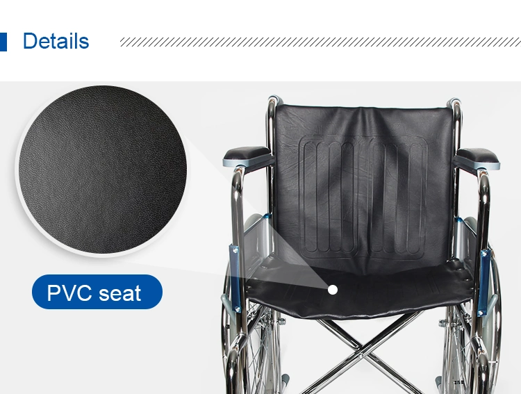 Lightweight Folding Steel Wheelchair for Caring for Disabled People