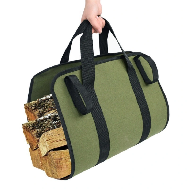 Waterproof Firewood Carrying Bag Round Log Holder Firewood Canvas Tote Ci12039