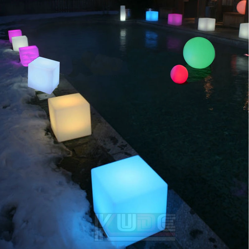 Cube LED Tabouret mobilier de changement de couleur avec télécommande