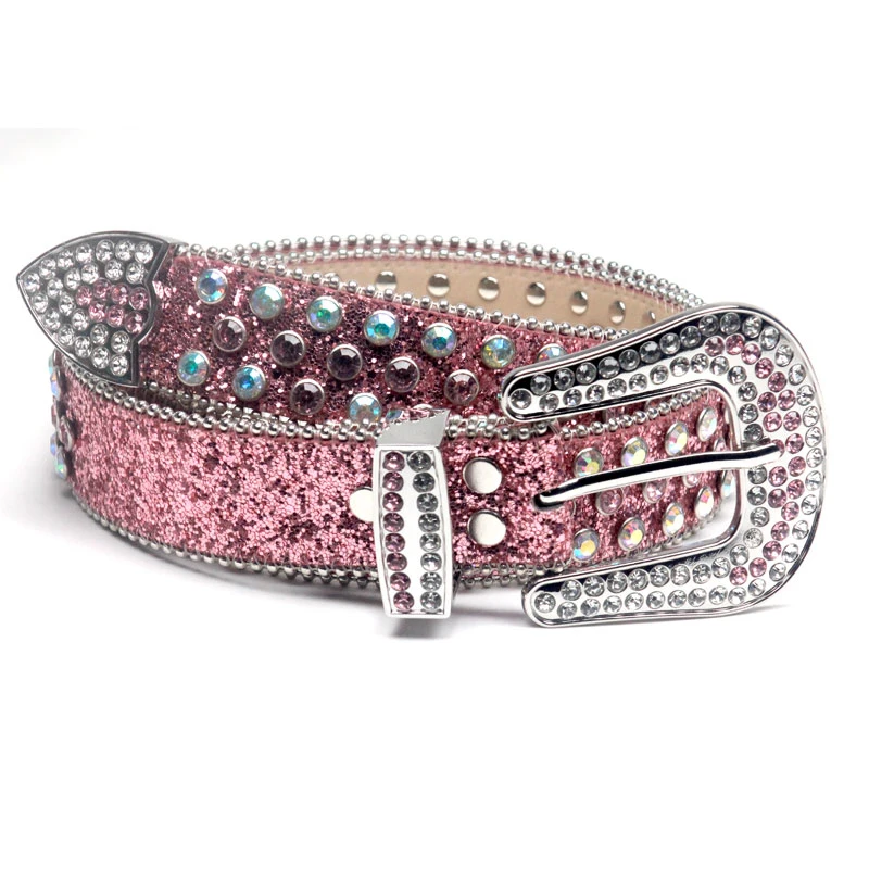 Western Fashion Punk Rhinestones Crystal Studded Belt Ceinture Femme