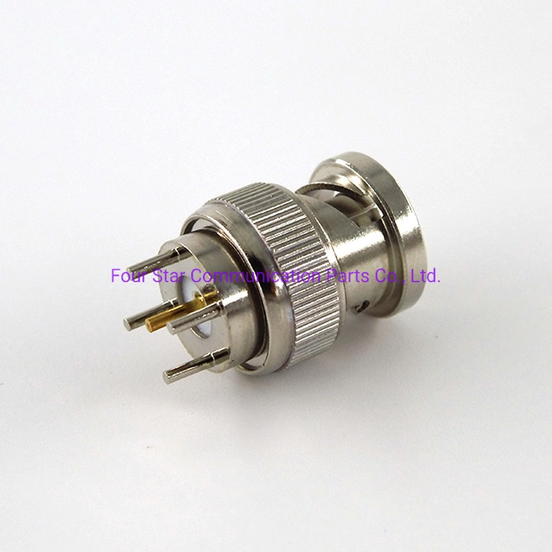 50ohm Electrical Wire Waterproof RF Coaxial BNC Male Straight Connector for P. C. B Mount