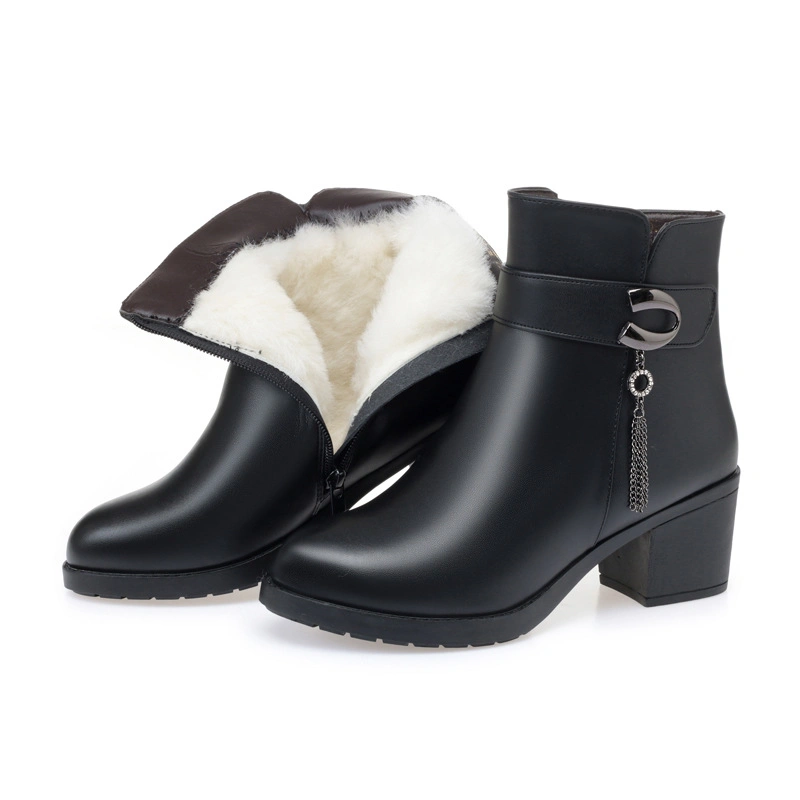 Winter Women's Booties Warm Cotton Leather Shoes Warm Shoes