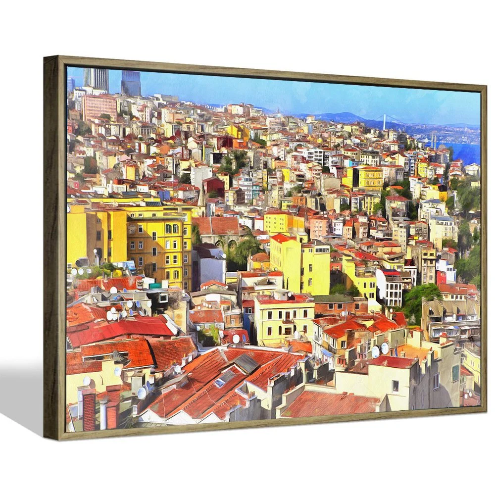 Custom Print Oil Painting Style Architectural Landscape Framed Decorative Background Wall Art