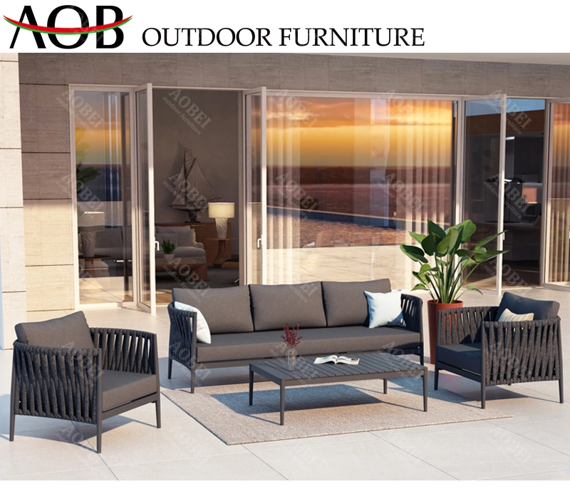 Modern Exterior Home Garden Hotel Patio Villa Outdoor Rope Sofa Set Furniture