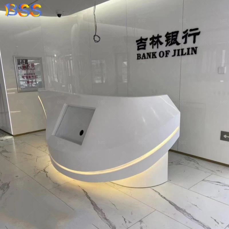 Bank Counter Money White Front Desk Corian Bank Reception Counter