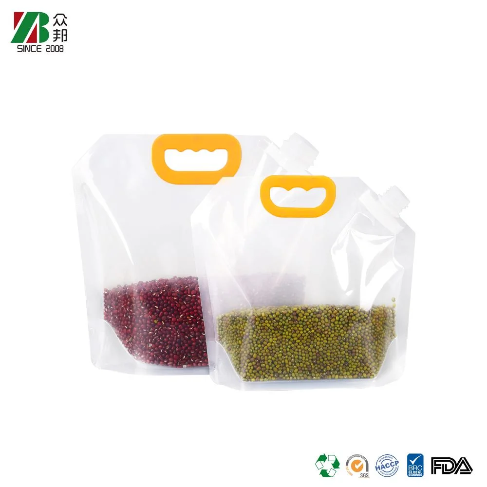 Grain Moisture Proof Sealed Bag Cereals 1kg 5kg Rice Packaging Bags  with Handle cereal grain storage plastic bag