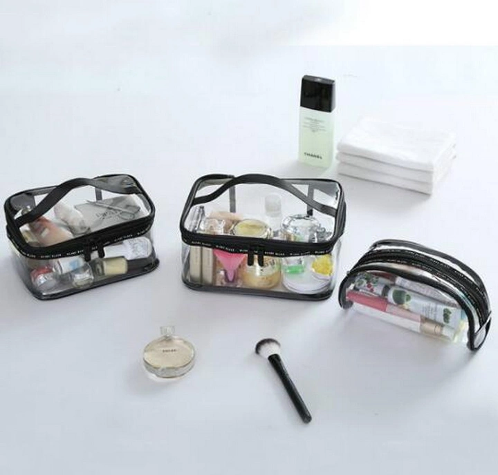 Cosmetic/ Makeup/ Toiletry Clear PVC Travel Wash Bag with Handle for Promotion