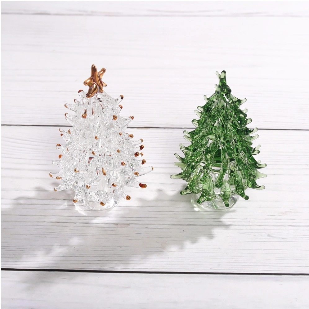 Glas Mini Weihnachtsbaum Kristall Tischschmuck Souvenir Geschenk Zu Hause Dekorationshandwerk