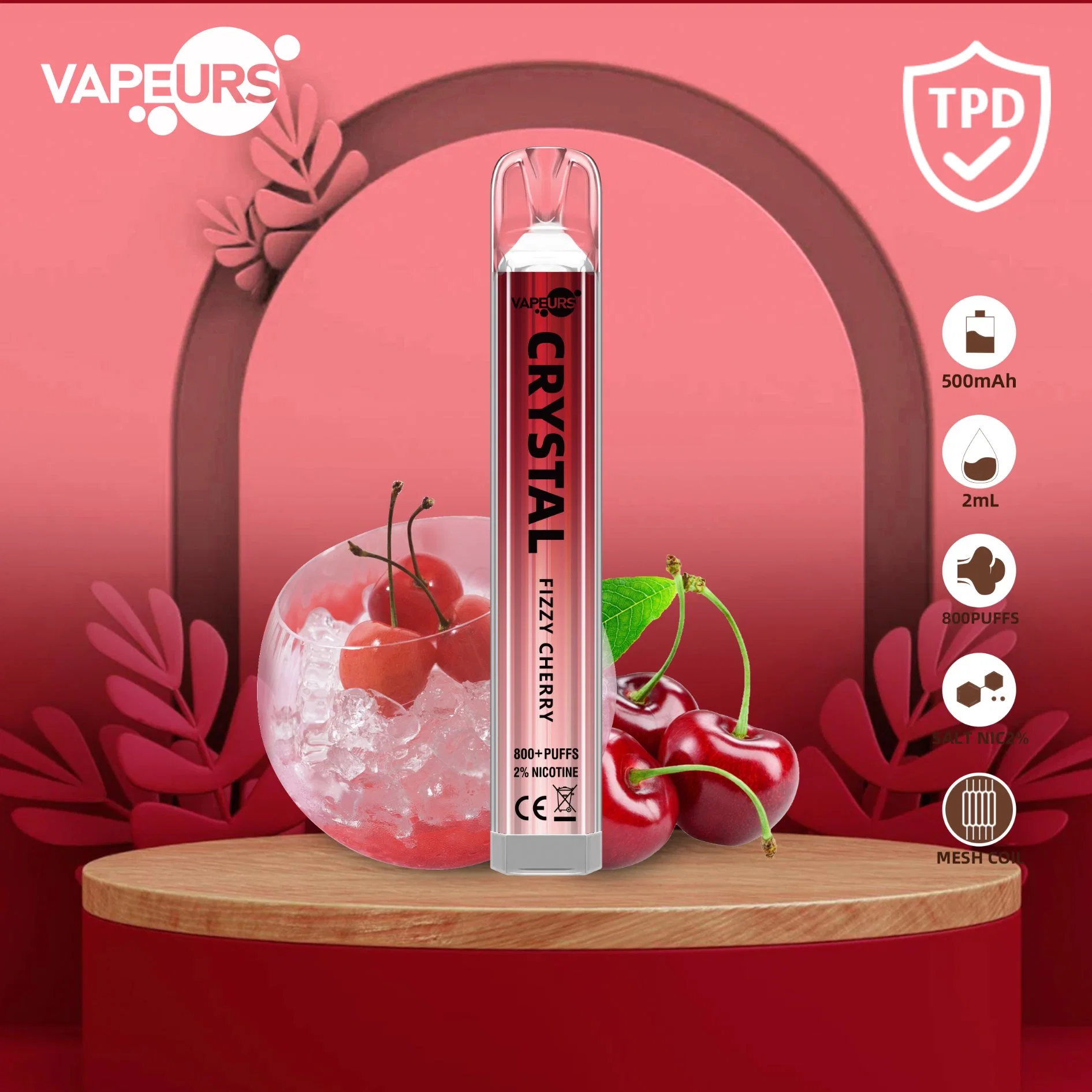 2023 fábrica original de Wape Vapeurs 600/800 Puffs OEM E-CIG Ske El cristal VAPE E vape Vapes desechables Crystal E Cigarette