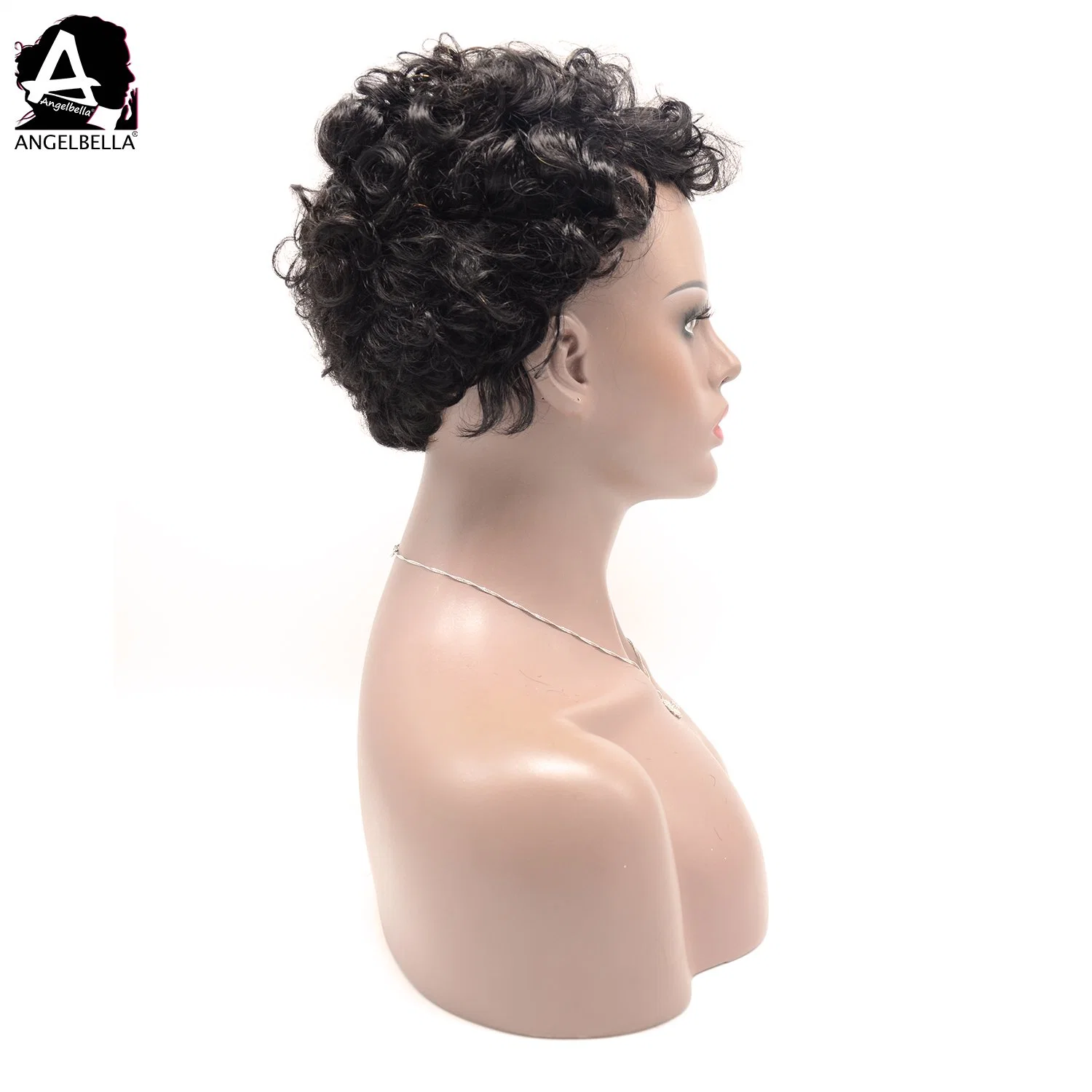 جودة عالية 1b# آلة طبيعية سوداء Wigs 8 بوصة طبيعية شعر شعري شعره الشعر البرازيلي الرخيص البكر ريمي الشعر وياف