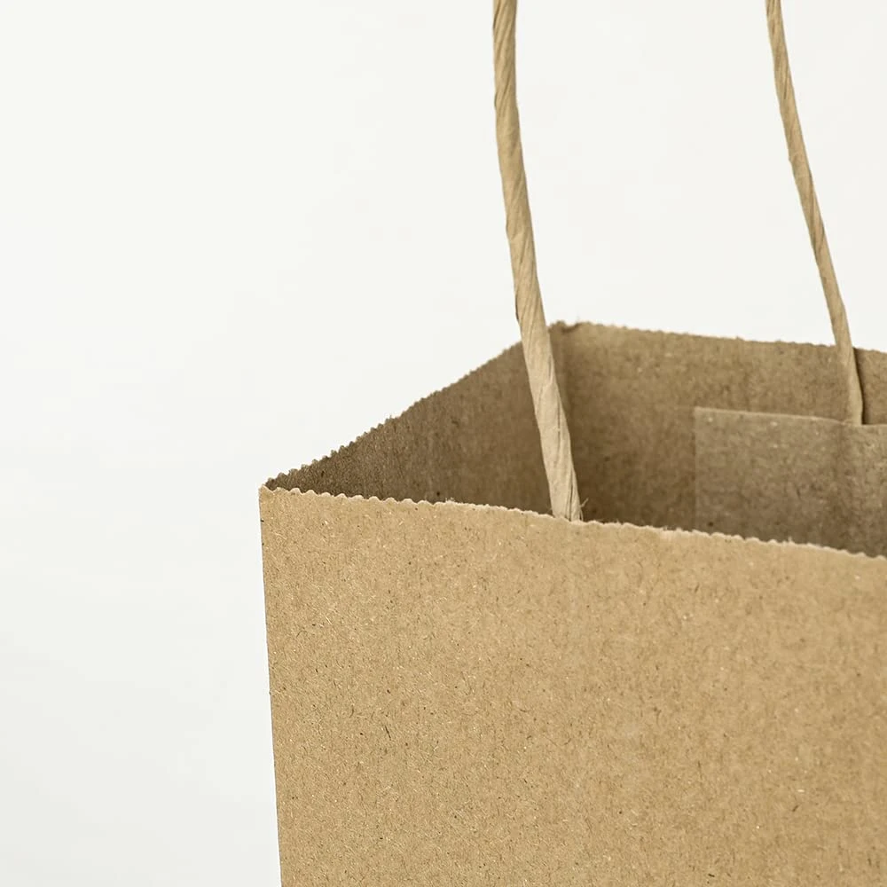 Kleine Plain Naturpapier-Geschenkbeutel mit Griffen Bulk, Kraftbeutel für Geburtstagsparty begünstigt Lebensmitteleinzelhandel Einkaufen Geschäft Goody Bags