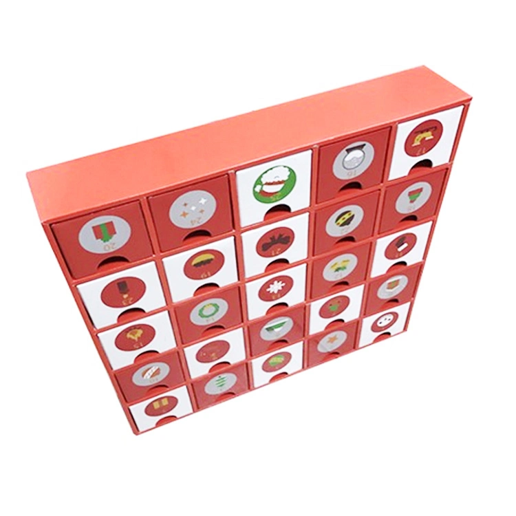 Custom Christmas Countdown Advent Calendar Box Decorative Drawer Boxes