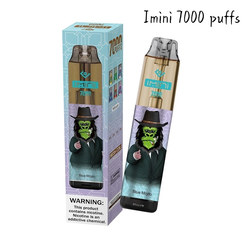 Electrónica auténtico Imini Monster 7000 8kpuffs Disposable E cigarrillos dispositivo Potente batería 15ml cartucho precargada bobina de malla vs Sunfire 7000 9K 15K Puffs