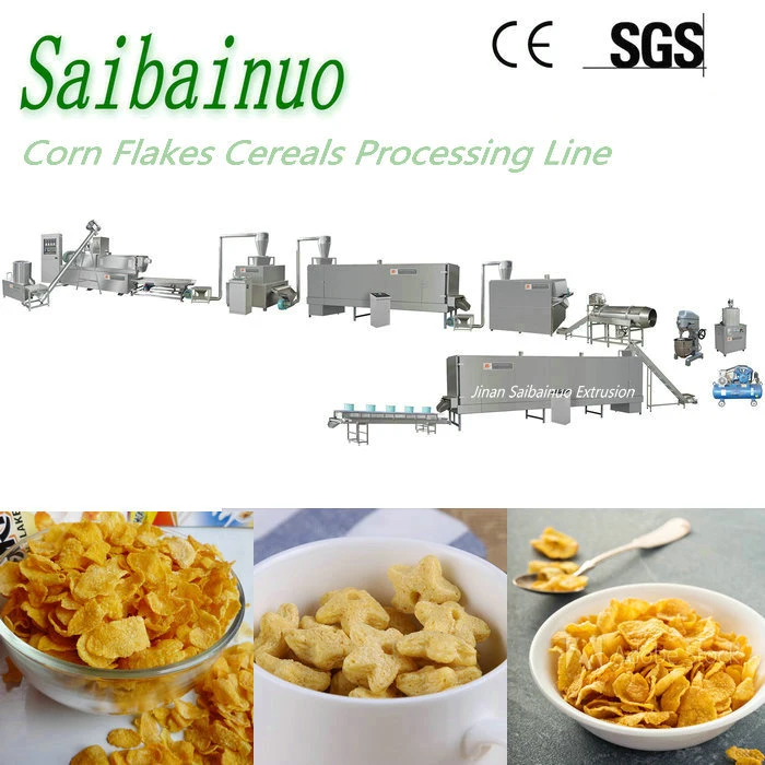 Sugar Coated Crispy Corn Flakes Machine Breakfast Cereals Processing Line